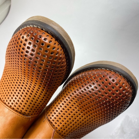 Casta Ravva Camel Brown Perforated Leather Ankle Boots EU 40 (US 9-10) - Picture 14 of 16